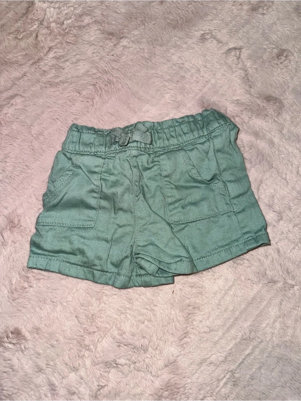 wonder nation White Ruffle Shell Tank with Seafoam Green Shorts